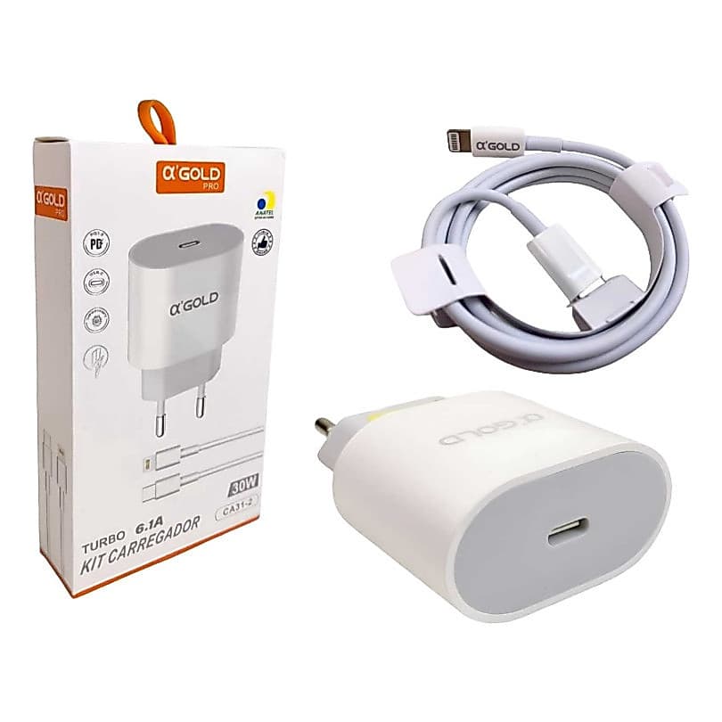 Carregador Eficiente P/ iPhone Turbo 30w Carga Rapida tipo c type-c compativel c/ sai15 16