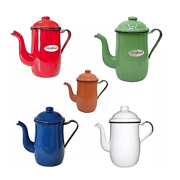 Bule Esmaltado 1,25 Litros Para Café Chá Leite Metallouça