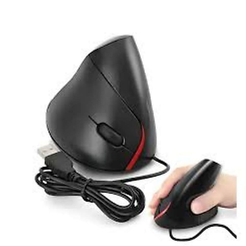 Mouse Vertical Ergonômico USB Com Fio P/ Mão Direita Anti-Dor