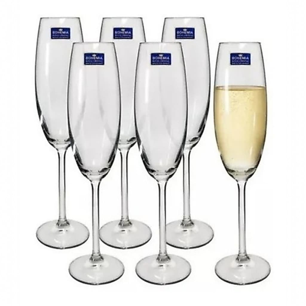 Jogo De Taças Cristal Titânio 220ml Conjunto 6 Taças De Champanhe Colibri - Bohemia