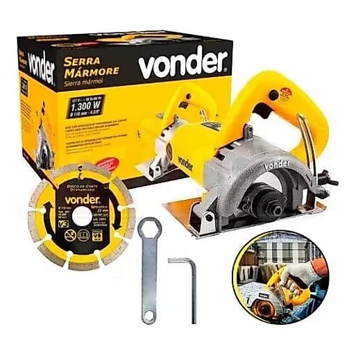 Serra Mármore Tipo Makita SMV1300 c/ Disco de Corte 220V Vonder