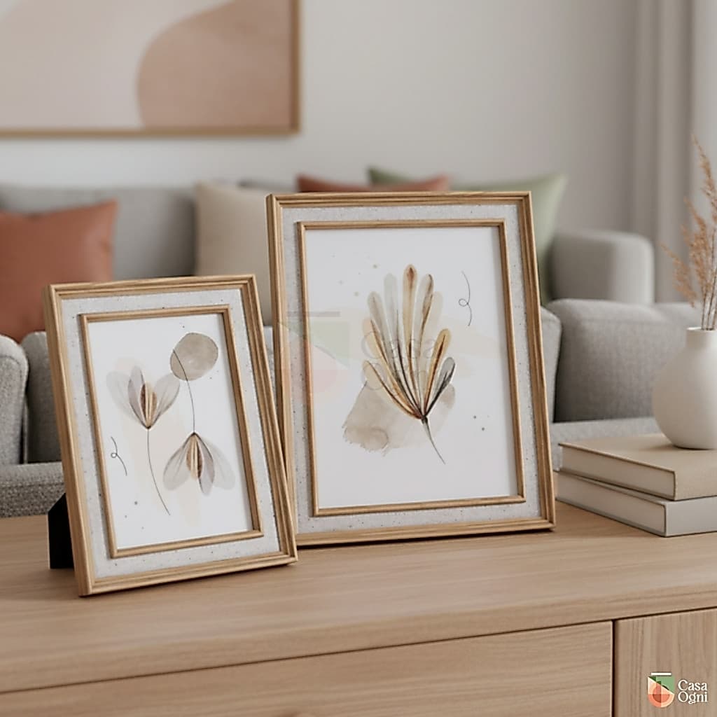 Kit Porta Retratos de Mesa MDF e Vidro Moldura Decorativa de Fotos 10x15cm e 15x20cm