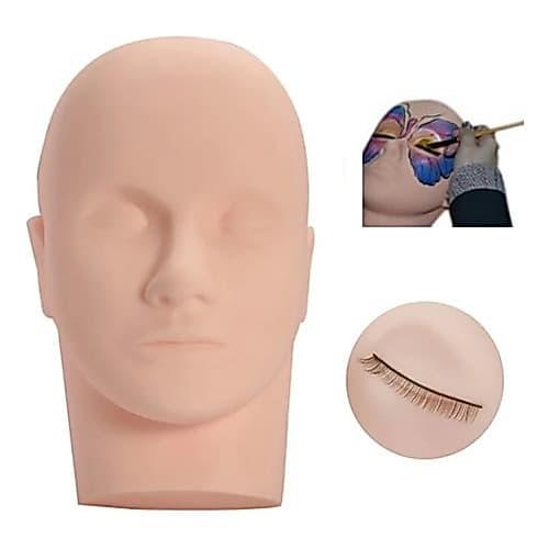Cabeça De Silicone P/ Curso Extensão Cílios Make Sobrancelha