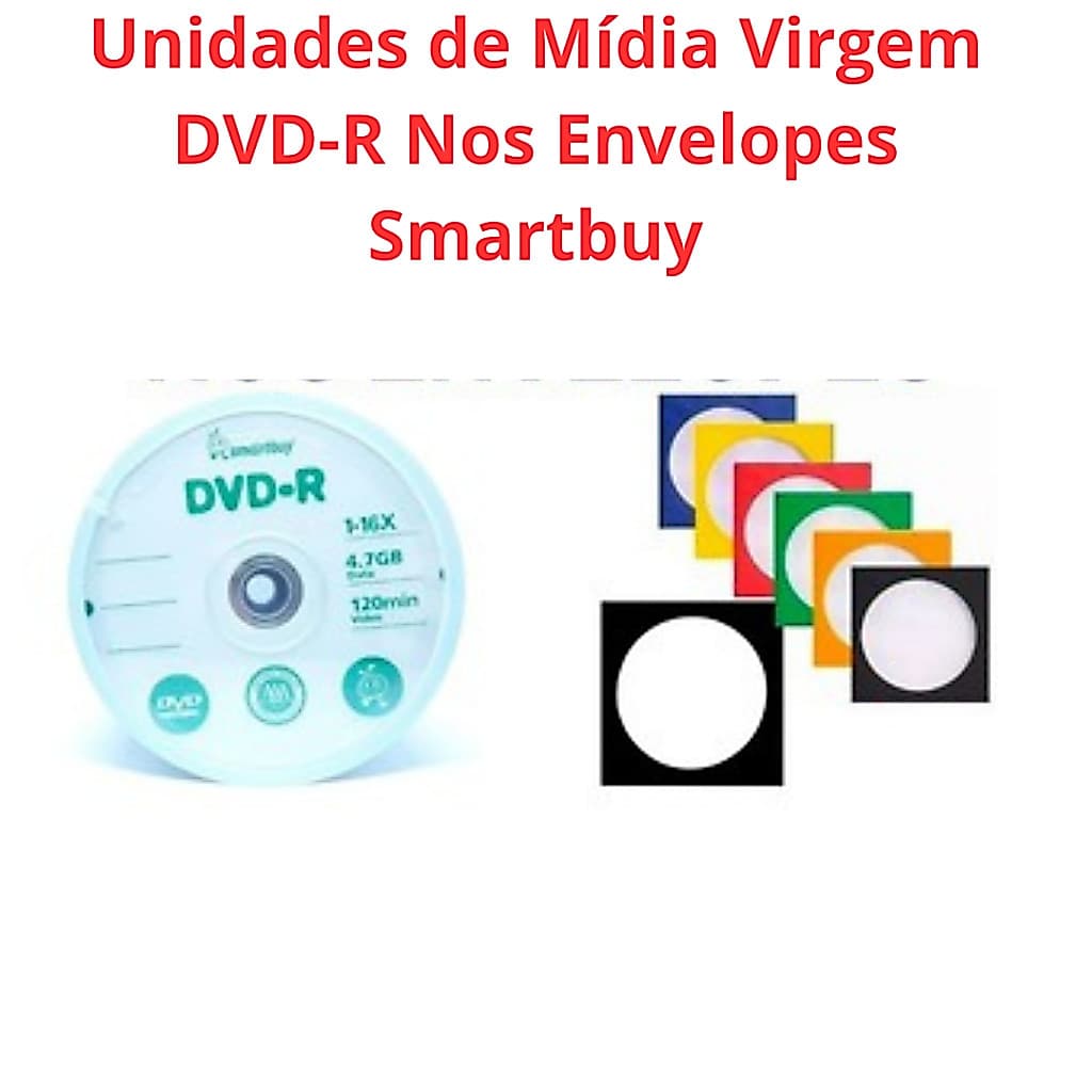 Combo 10 Mídia Dvd-r Virgem Smartbuy Nos Envelopes Grava Jogo Ps2