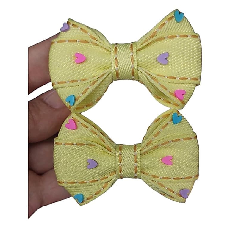 Parzinho de Laços Jeans - Laço para cabelo infantil - Parzinho de laço aplique