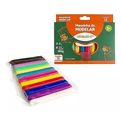 Kit com 3 Unidades, Massa de Modelar, Atividades Escolares, Educativas, Volta às Aulas, Artes.