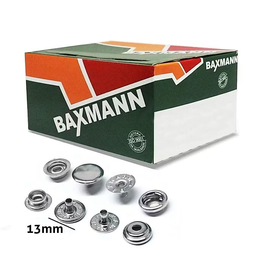 200 Botão de Pressão Nº 80 Qualidade - Diversas Cores - Ferro - Baxmann - Jogo Completo