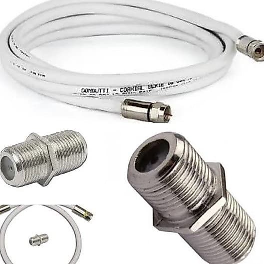 Cabo antena tv  Coaxial Rg6  Pronto + Emenda Macho Fêmea 30 cm a 10 metros parabolica ap