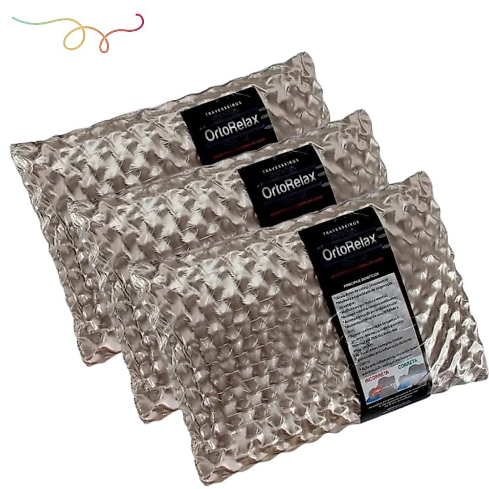 3 Travesseiros Terapeutic Ortopedico Magnetico Infraver 17cm