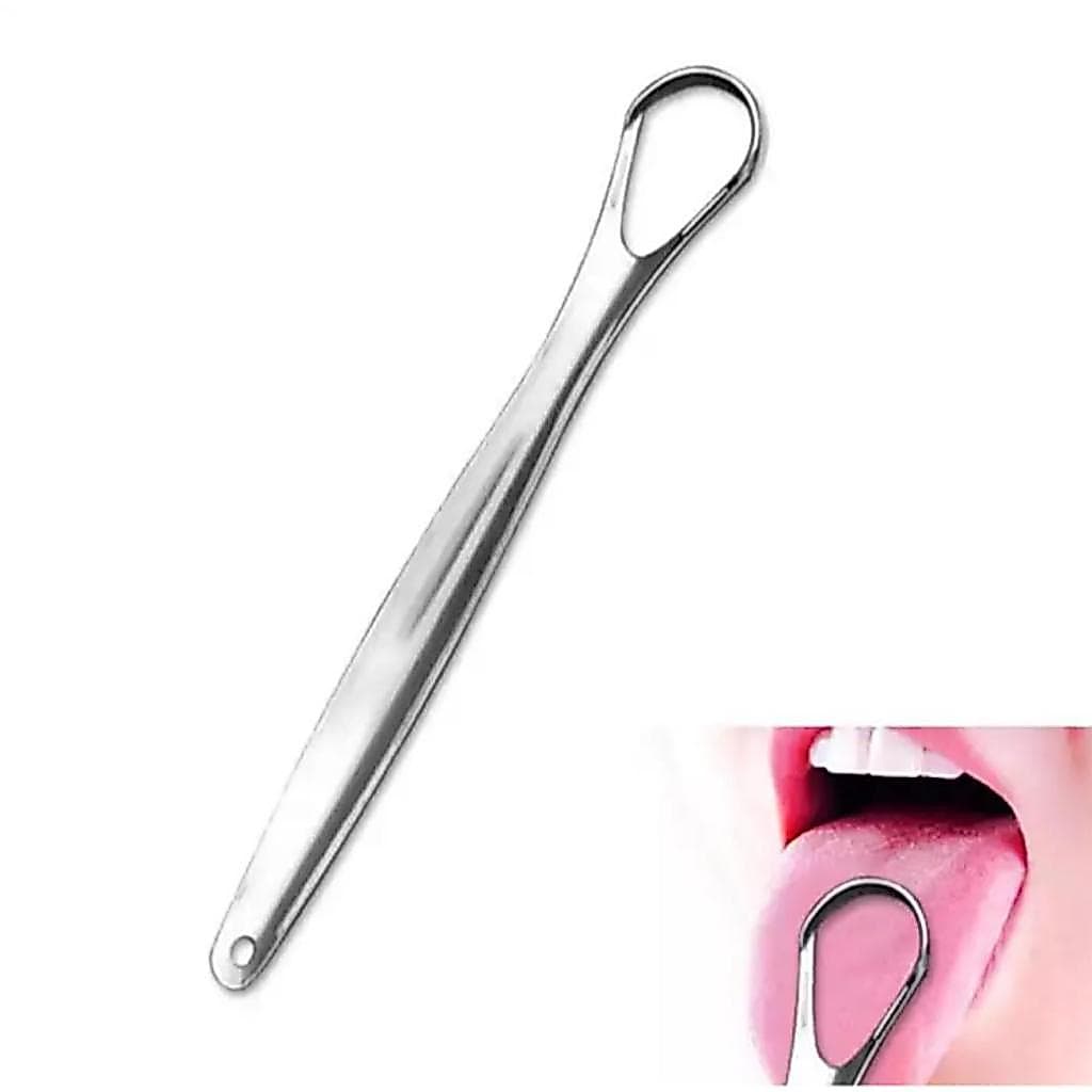 Limpador De Língua Raspador Em Aço Inox Higiene Bucal