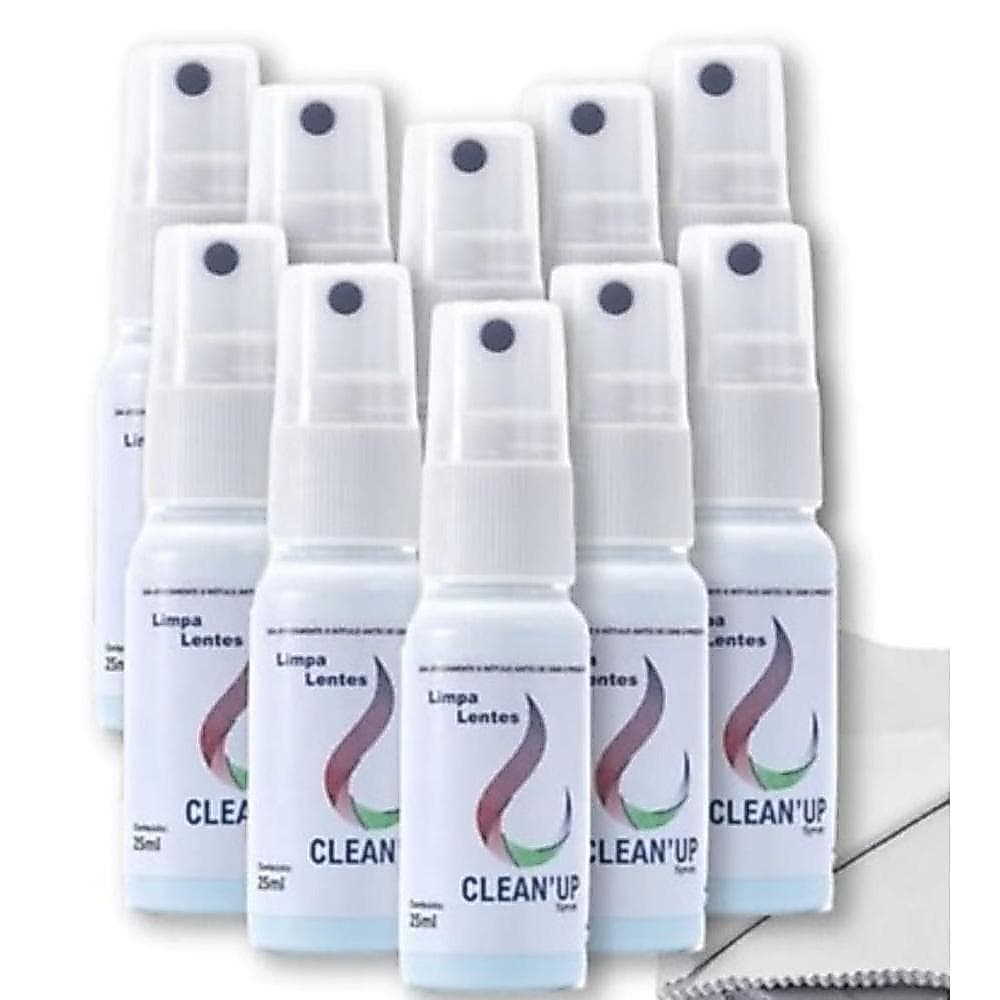 Kit 3 Limpa Lentes e Telas Clean Up 25ml Óculos Tv LCD Plasma Celular  flanelas