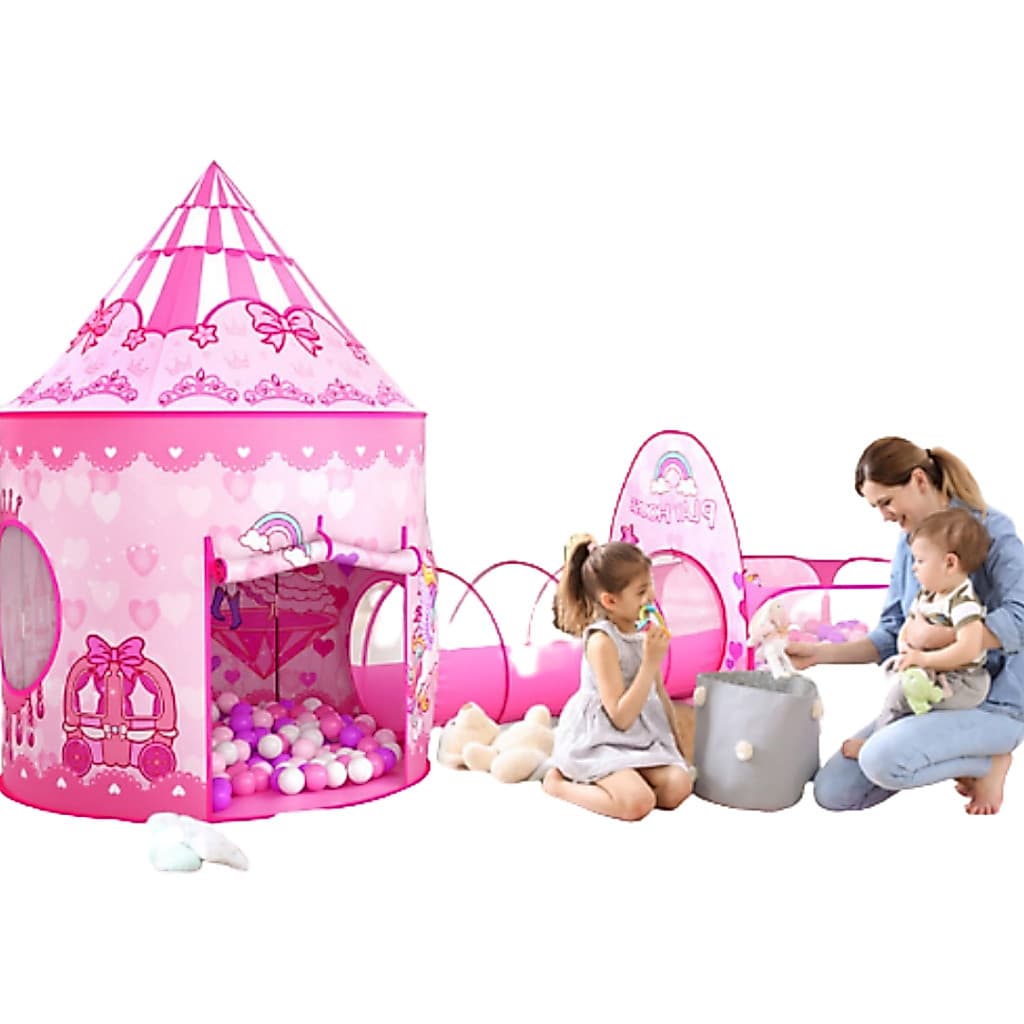 Barraca Rosa Infantil 3 em 1- Unicórnio castelo da princesa