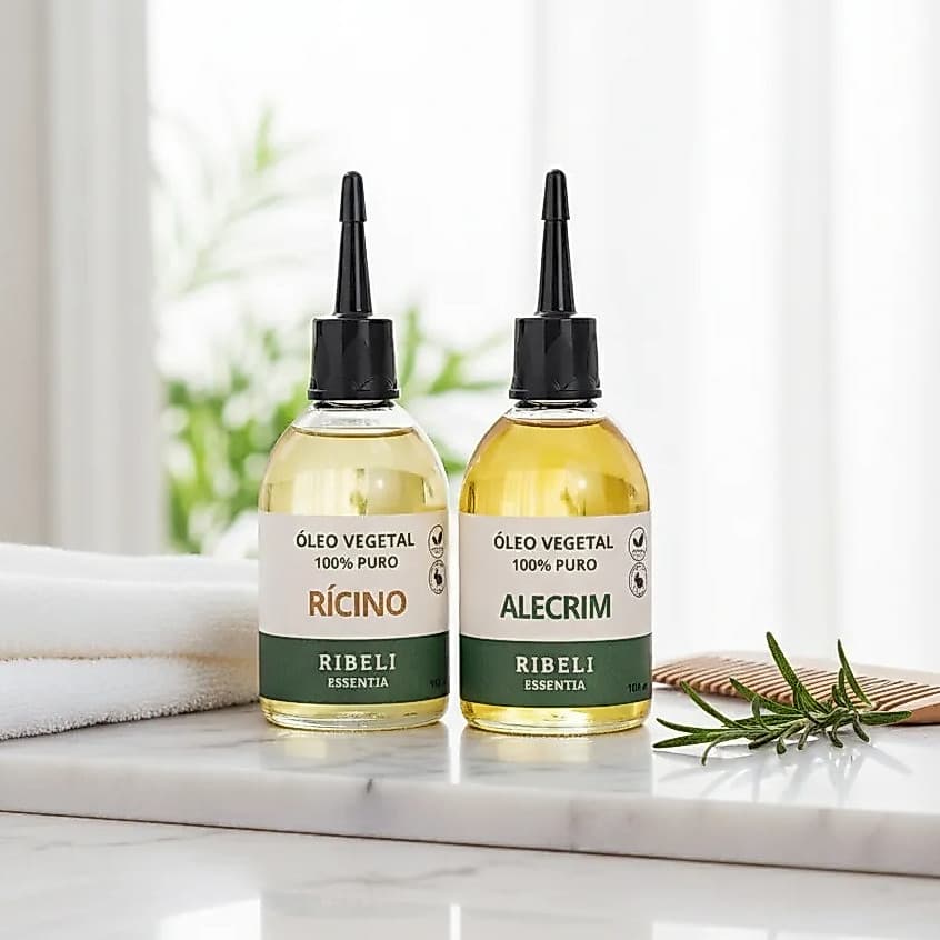 Óleo Vegetal de Rícino e Óleo Vegetal de Alecrim 100% Puro 100ml