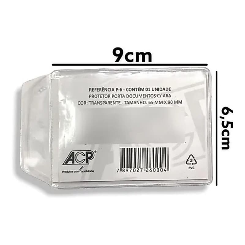 Capa transparente proteção para CNH CPF pacote com 50 ou 100 unidades