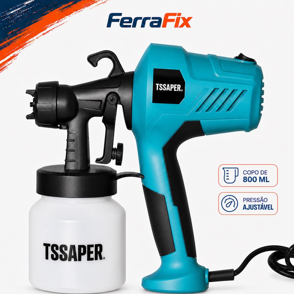 Pistola De Pintura Elétrica 600W Profissional - Pulverizador Tinta E Verniz - Bivolt 110V/220V