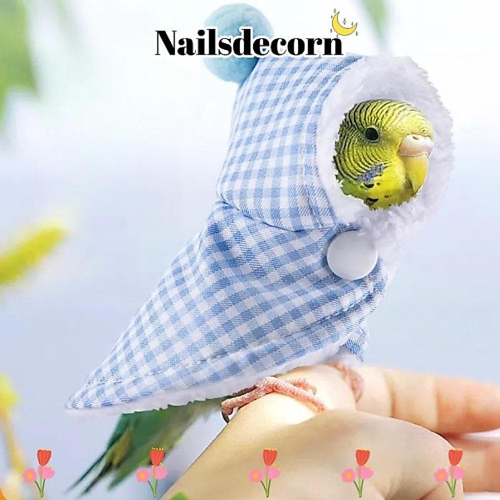 Capa De Papagaio Para Animais De Estimação , Casaco Xadrez Rosa Azul Amarelo Pássaros , Roupas De Inverno Quentes Espess