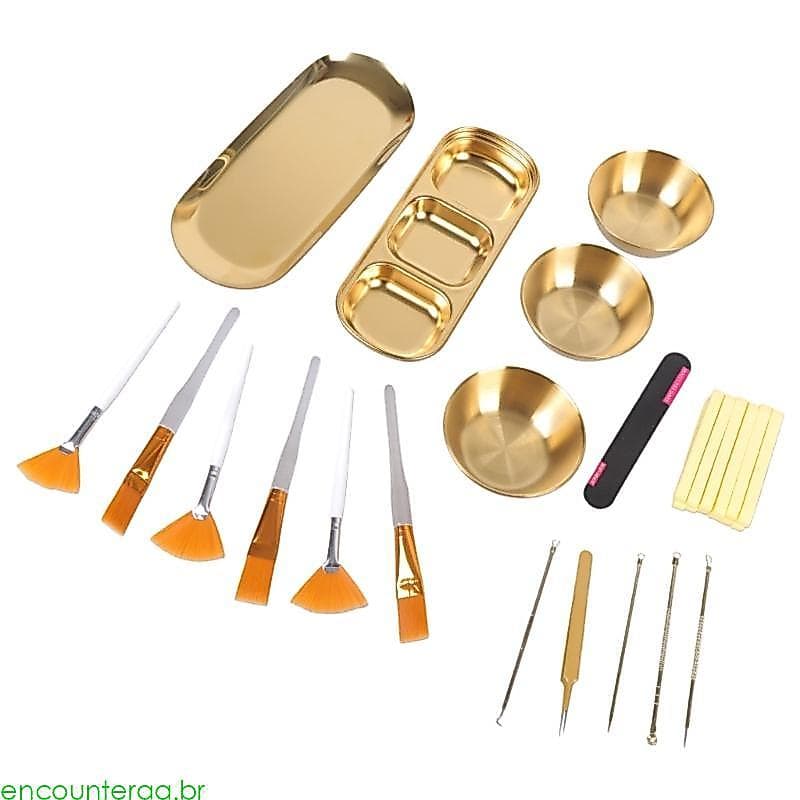 Encontrora Conjunto Tigela Beleza Aço Inoxidável 29 Unidades Bandeja Armazenamento Camadas Cravo