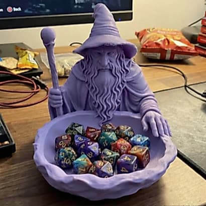Tigela do Mago Gandalf Suporte para Dados RPG de Mesa Escolha a Cor