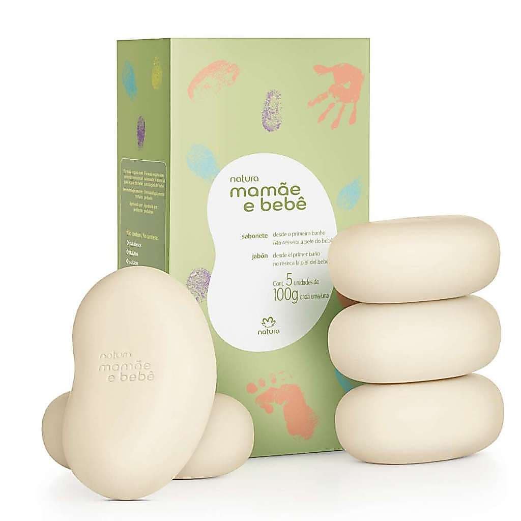 Sabonete Mamãe e Bebê Caixa com 5 unids de 100g Cada Natura