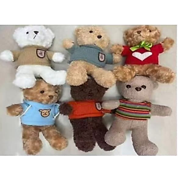 Urso de pelúcia de 30 cm com suéter, estilo retrô, fofo e perfeito para abraçar