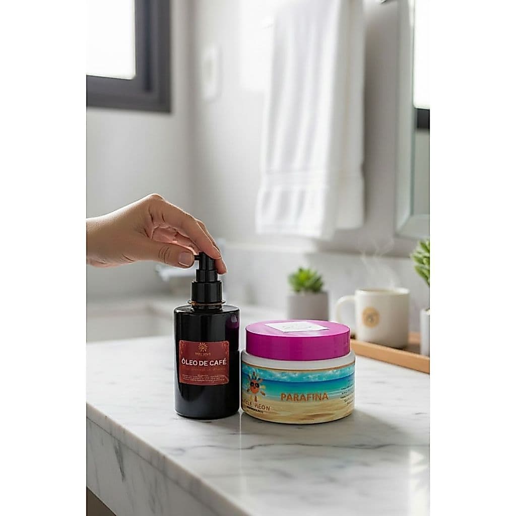 KIT BRONZEADOR 1 PARAFINA BRONZEADORA + 1 OLEO  TURBINADO DE CAFE OU DE AVIAO 200 ML BRONZE NEON