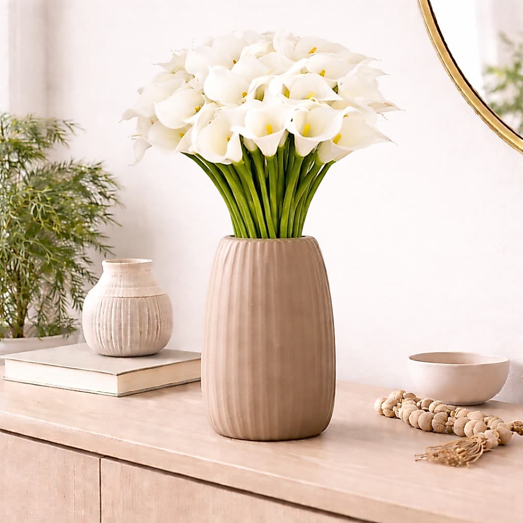 Buquê Copo De Leite Toque Real Casamento Noiva Decorações 18 Flores Premium