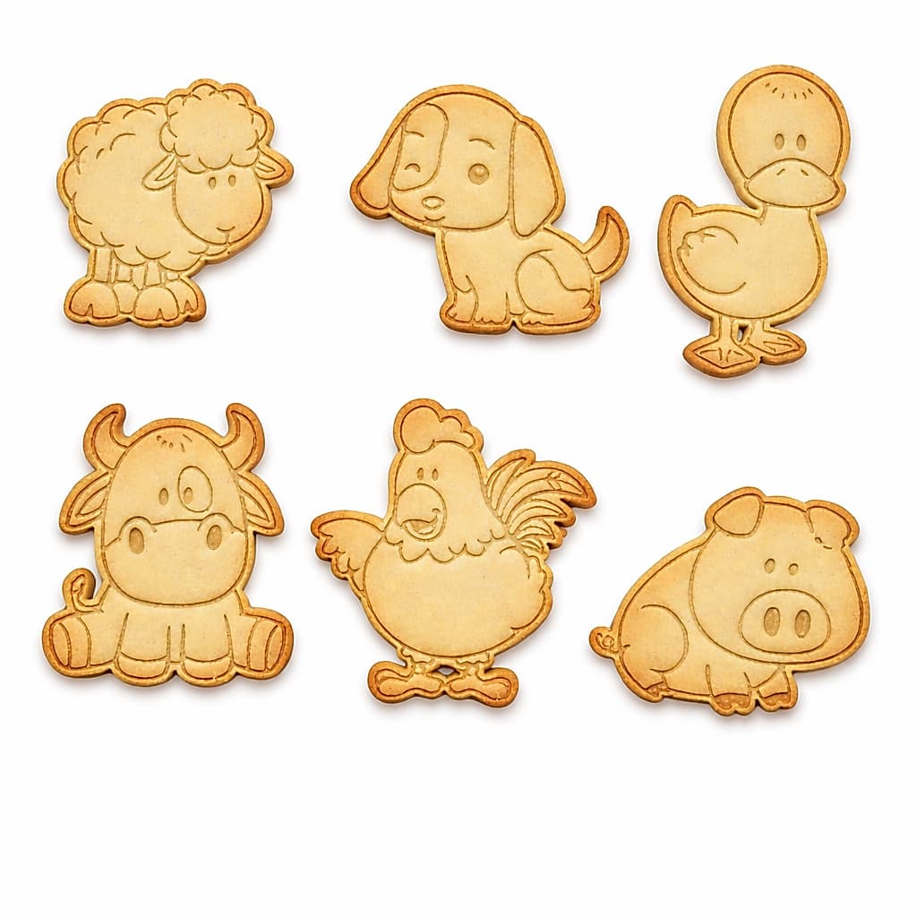 Kit 6 Cortadores de Biscoito Infantil Animais Fofinhos Cortador Bolacha Massinha Pasta Americana