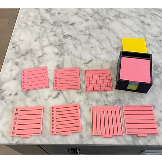 Porta Post-it com Gabarito | Organizador de Mesa | Planejamento, Estudos e Produtividade