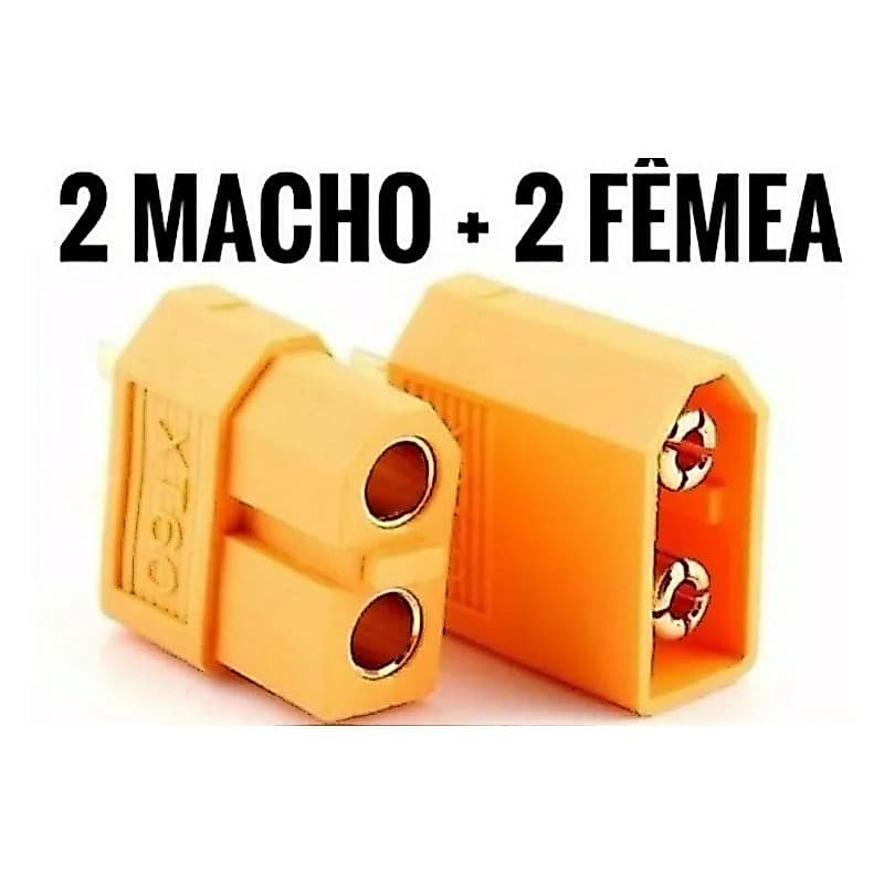 Conector xt60 2 x pares macho e femea plug esc speed motor brushless aeromodelo