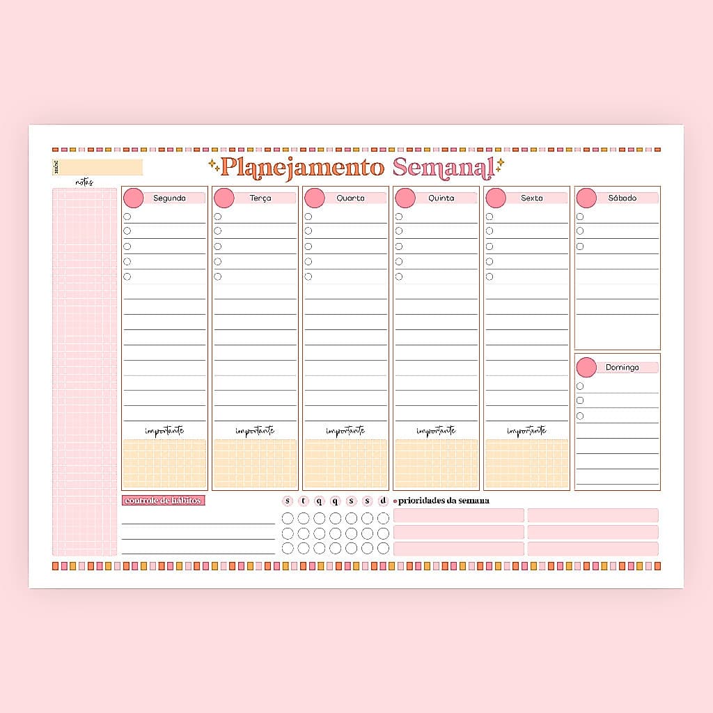 Planner Semanal de Mesa 52