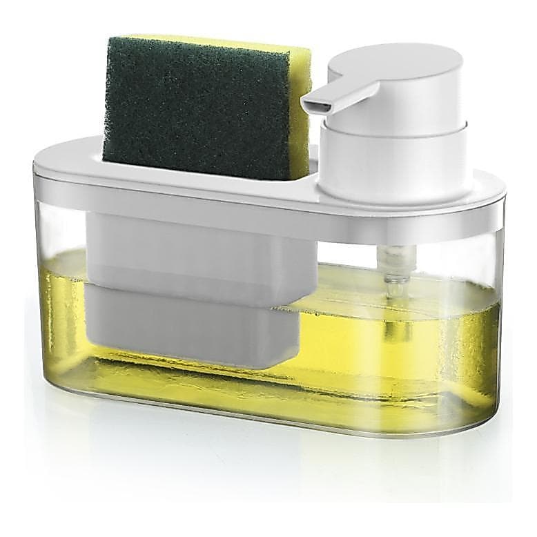 Dispenser Para Detergente Com Porta Bucha Off White Cozinha Bancada Pia Churrasqueira