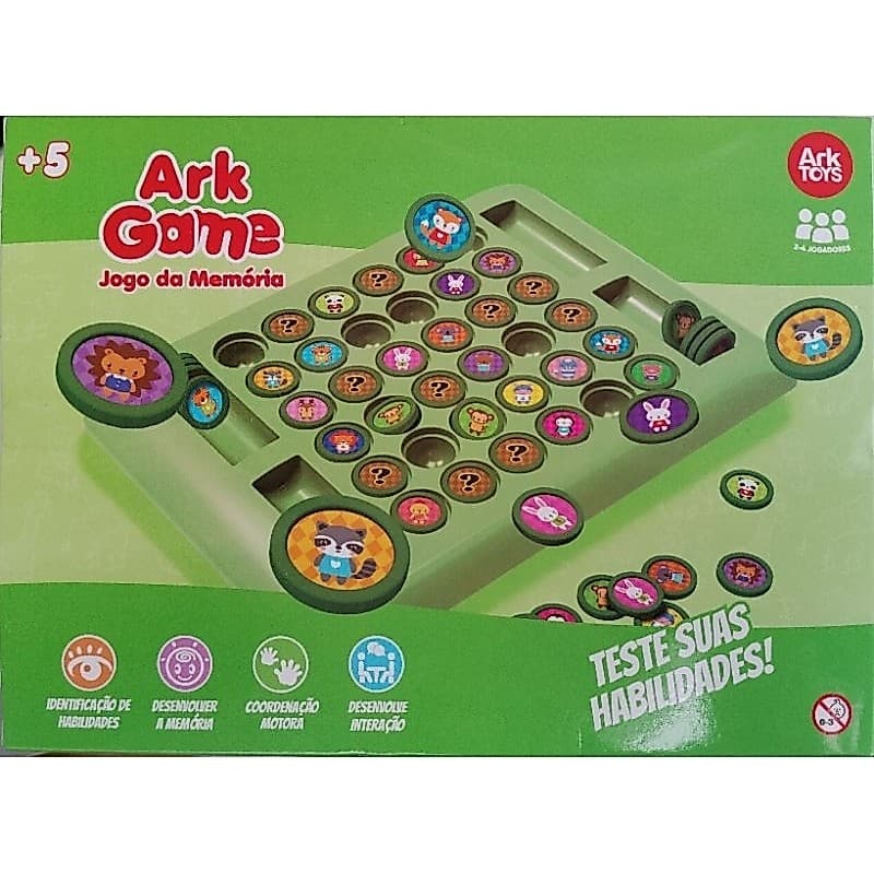Jogo da Memória Infantil Educativo Animais - Brinquedo Pedagógico 36 Peças