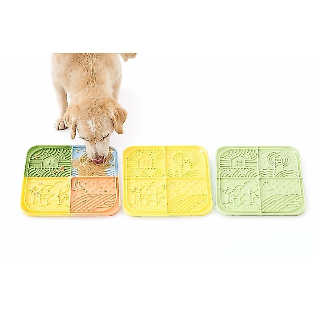 Comedouro Tapete Lamber Lento Ventosa Comida Pastosa Pet Cão Gato
