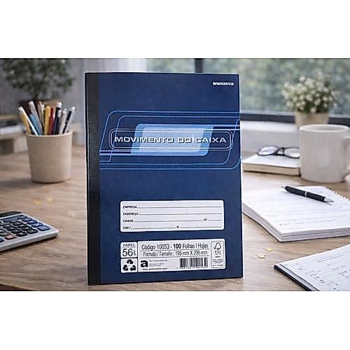 Livro Movimento Caixa Controle Financeiro Contábil 100 Folhas Uso Comercial Escritório