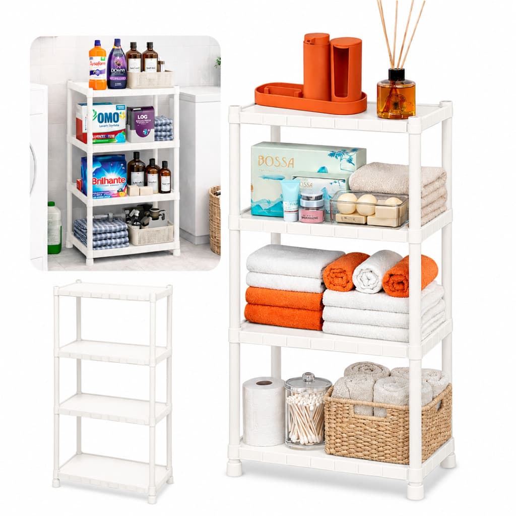 Estante Prateleira Modular Branca Desmontável Multiuso Unishop Resistente