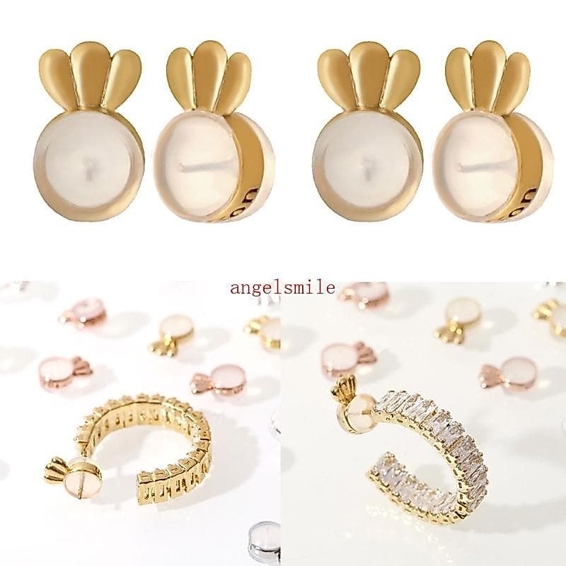 10 Pçs Portátil Brinco Suporta Para Orelhas Caídas Substituição Backings Elegante Coroa Forma Rolhas