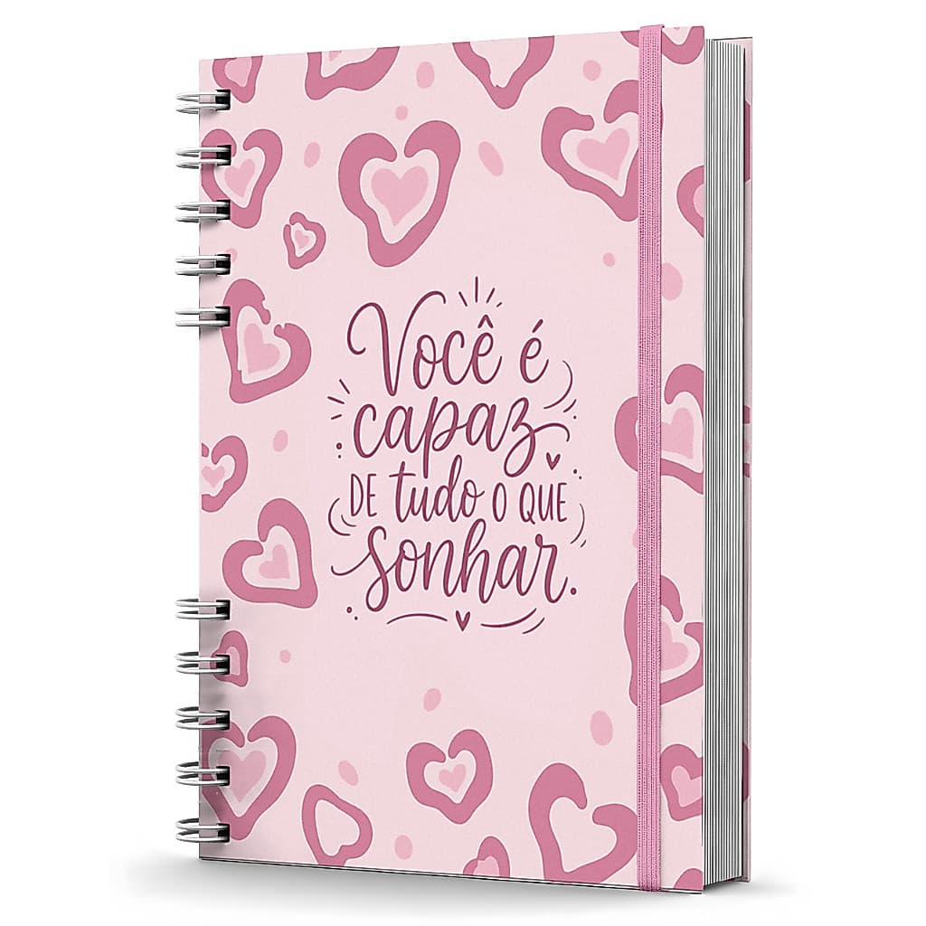 Agenda Planner Não Datado Capa Dura Você é Capaz Rosa