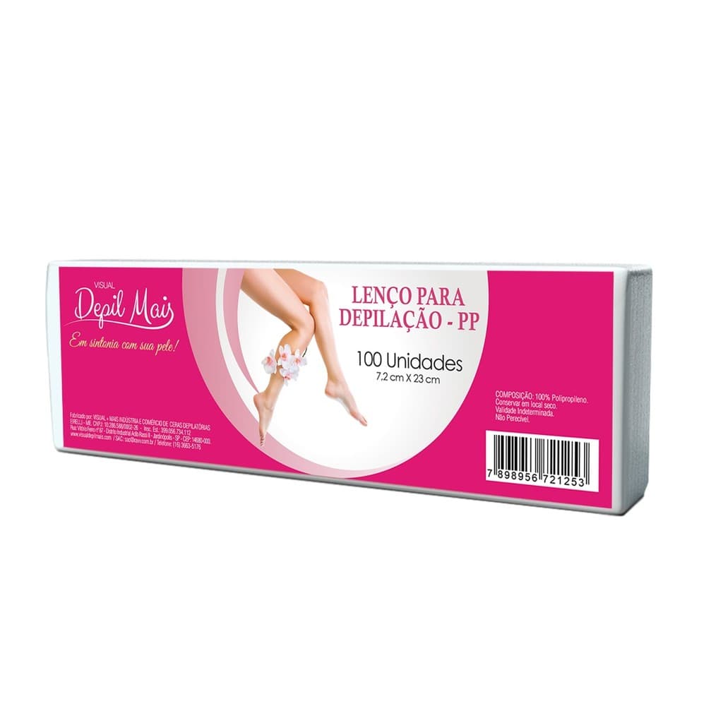 Lenços Depilatórios TNT 7,2cm x 23cm - 100 Unidades