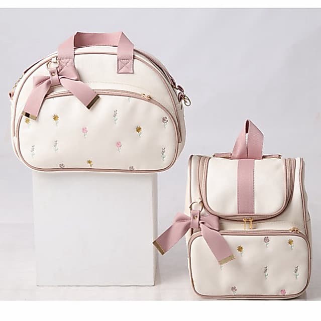 Kit Bolsa e mochila Maternidade 2 Peças Luxo Impermeável FLORAL Analu baby