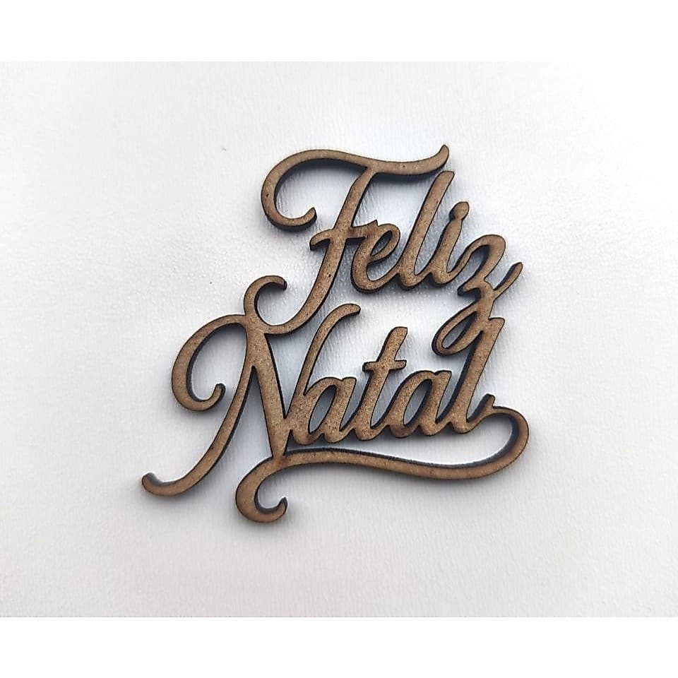 Palavra Feliz Natal kit com 10 unidades em MDF