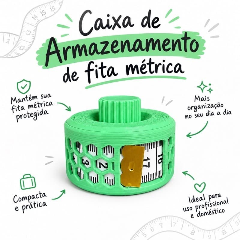 Caixa de armazenamento para fita métrica