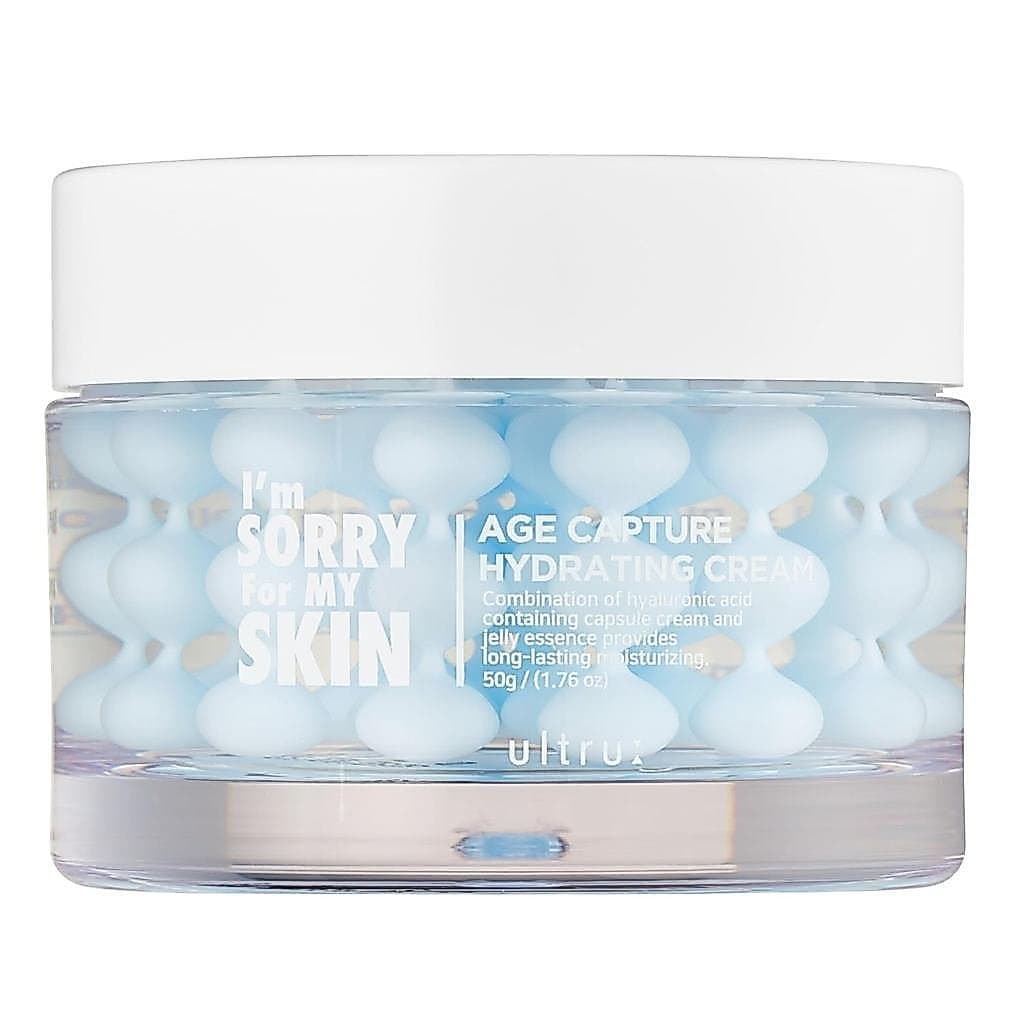I'M SORRY FOR MY SKIN Age Capture Facial Cream, Hidratante Coreano para Rosto e Pescoço com Ácido Hialurônico, Antienvel