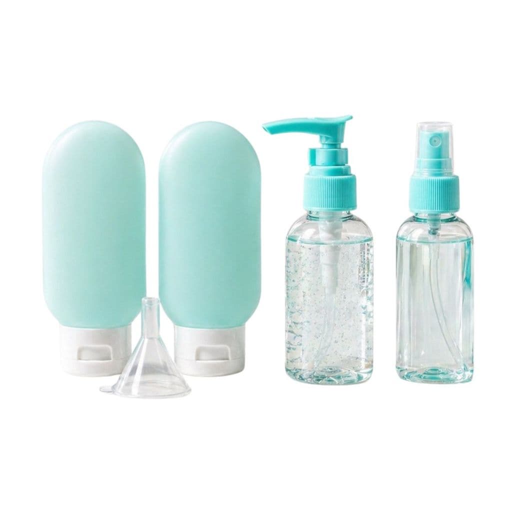 Kit Viagem Porta Shampoo e Cremes com Estojo e Funil – Mala de Bordo