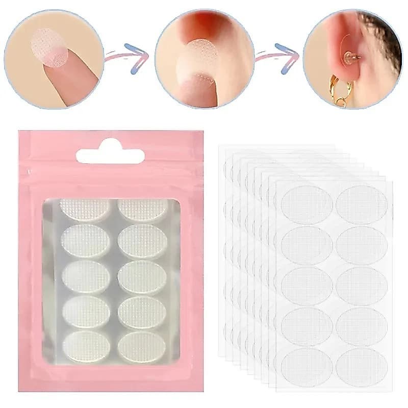 300 Adesivo Sustentação Orelha Rasgada Alongada Lóbulo Machucado Prático Invisível - Protetor Auricular