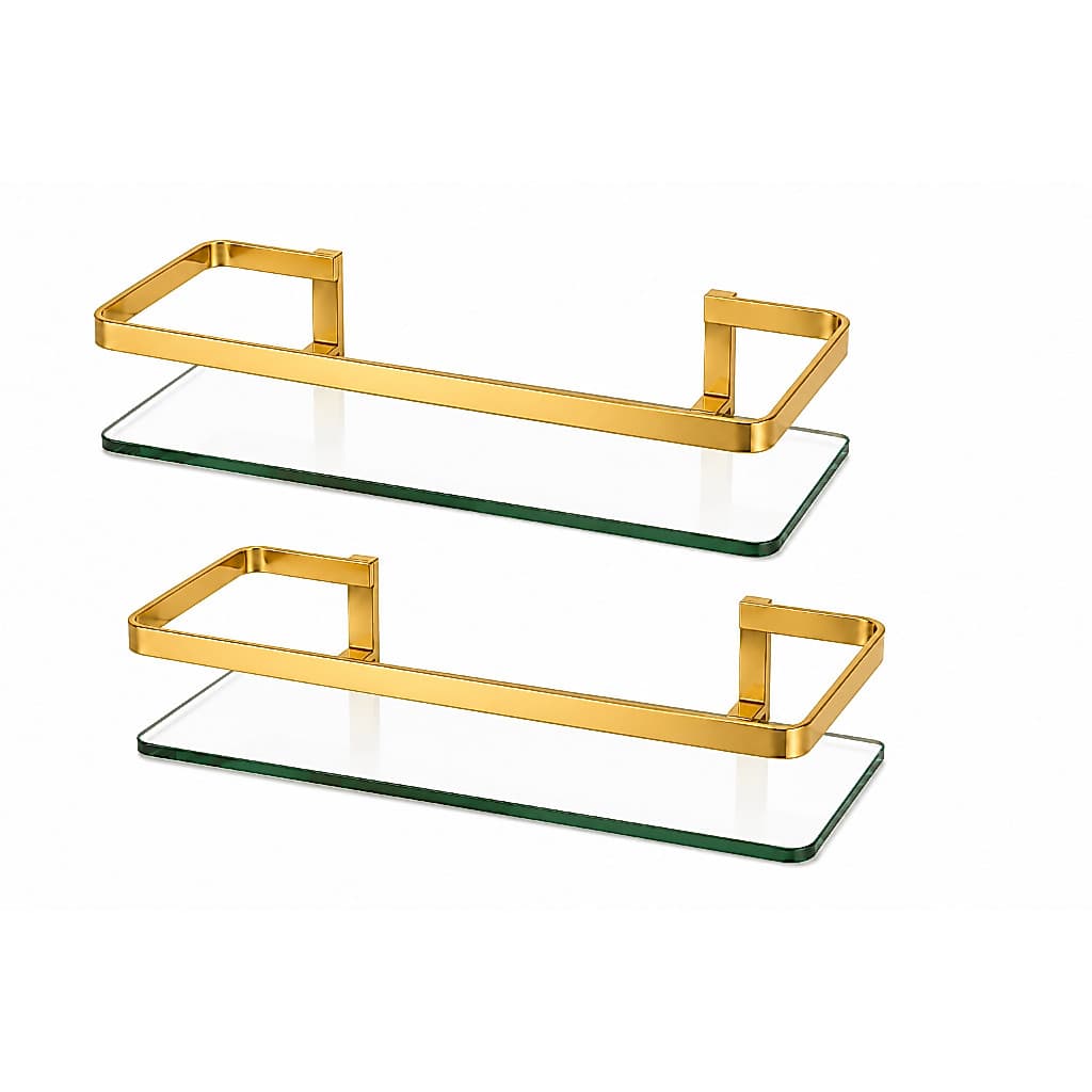 Combo com 2 Porta Shampoo Barra chata 30x10 Dourado