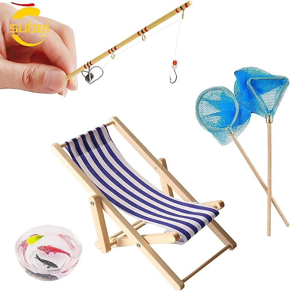 Vara De Pesca SUBEI , Ferramenta Em Miniatura Decorativa De 17.5 Cm , Acessórios Para Casa De Bonecas Com Micro Paisagem