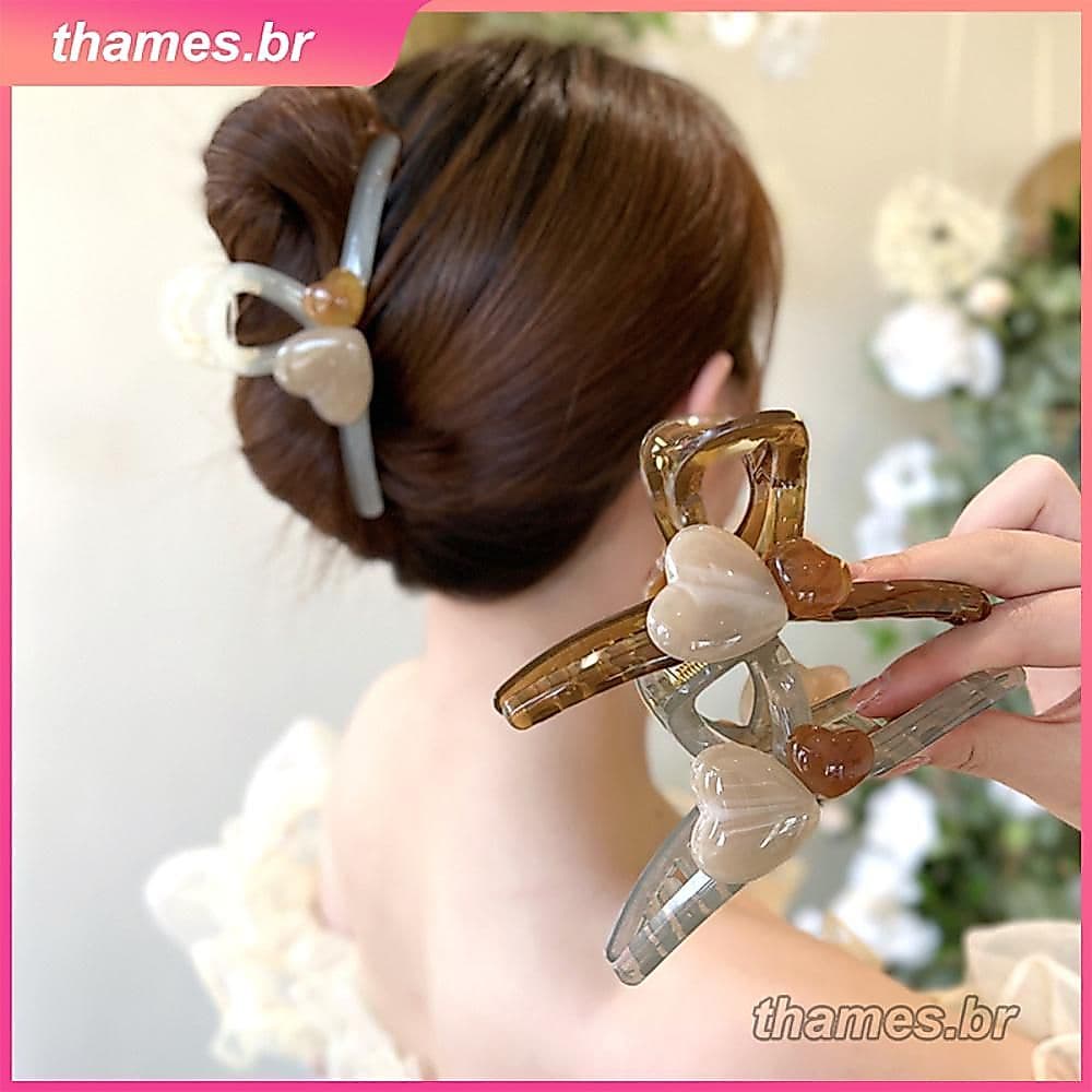 Presilha de cabelo feminina cruzada fosca, estilo francês elegante, com grampos grandes em formato de garra,