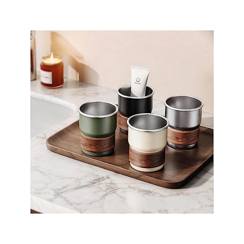 Copo de café de aço inoxidável 304, copo prático de alto valor com tampa, copo de chá Anti-escaldante, acampamento ao ar