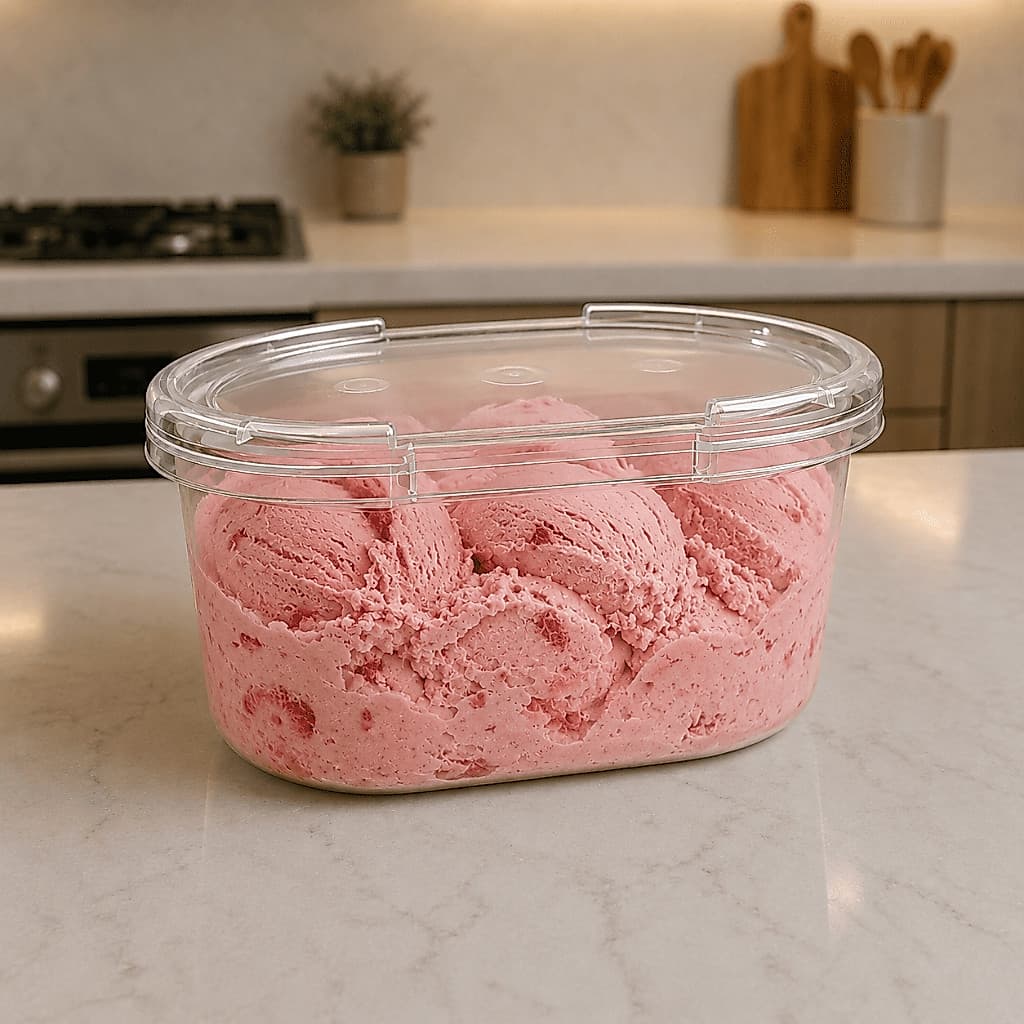 Pote de Sorvete e Sobremesas 1000ml Com Tampa BPA Free PRACK