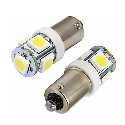 2 Lampada Super Branca Pingo 5 Led 5050 Soquete 69 Ba9s Par